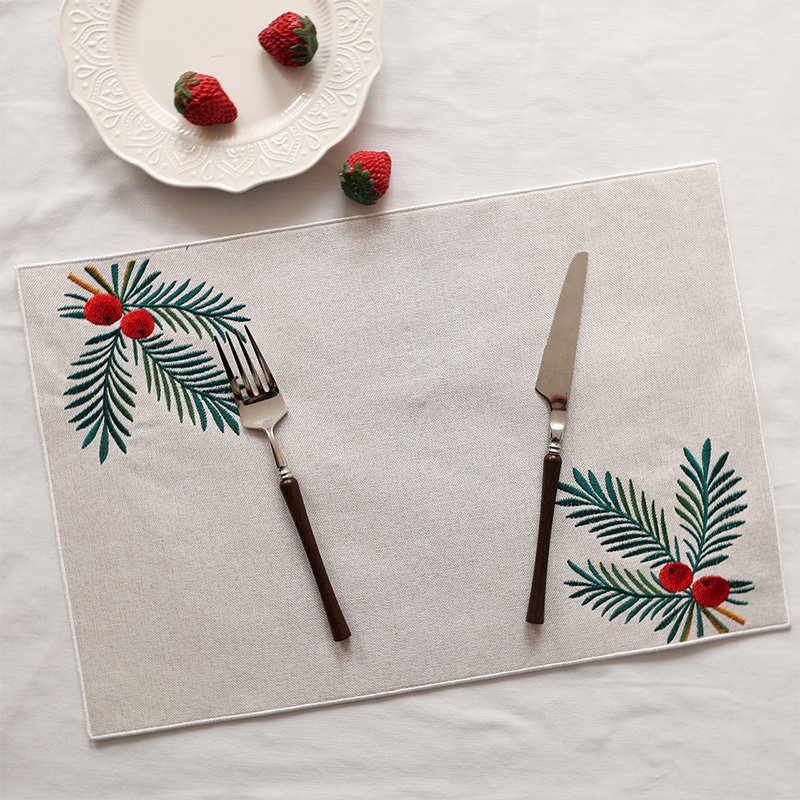Geborduurde placemats